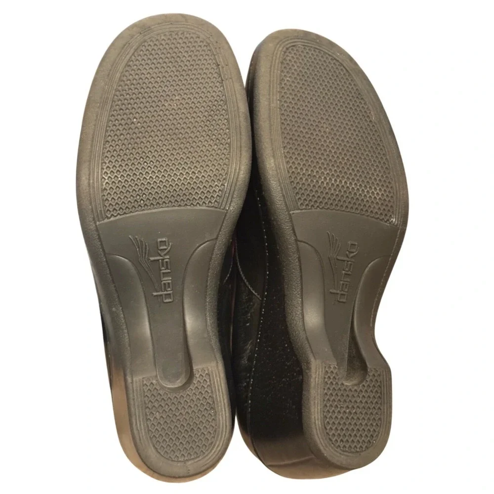 Dansko Womens Black Wedge Shoe Sz 39 Academia Preppy Whimsigoth‎